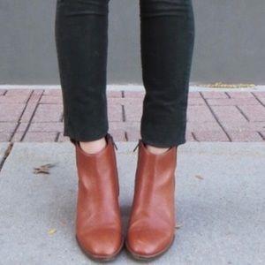 Madewell Cognac Leather Billie Booties
